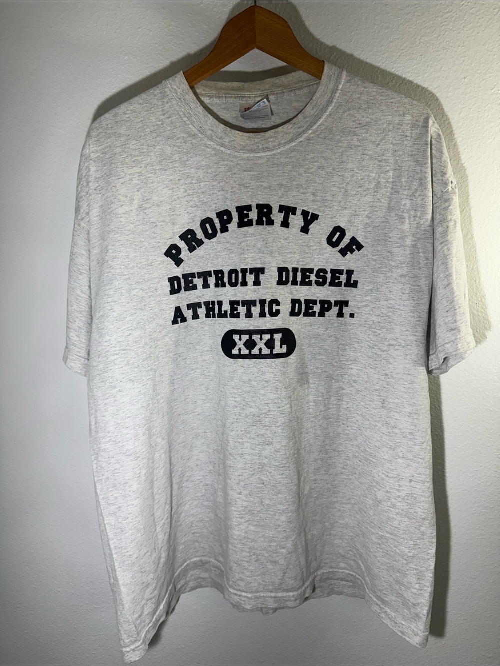 Vintage 90s Athletic Dept. Men’s Crew Neck T-Shirt - Light Heather Gray